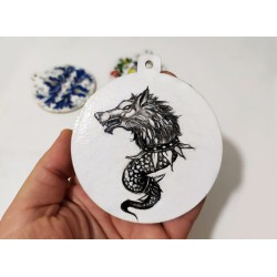 Decorațiune crăciun inspirație tradițională. Lupul Dacic